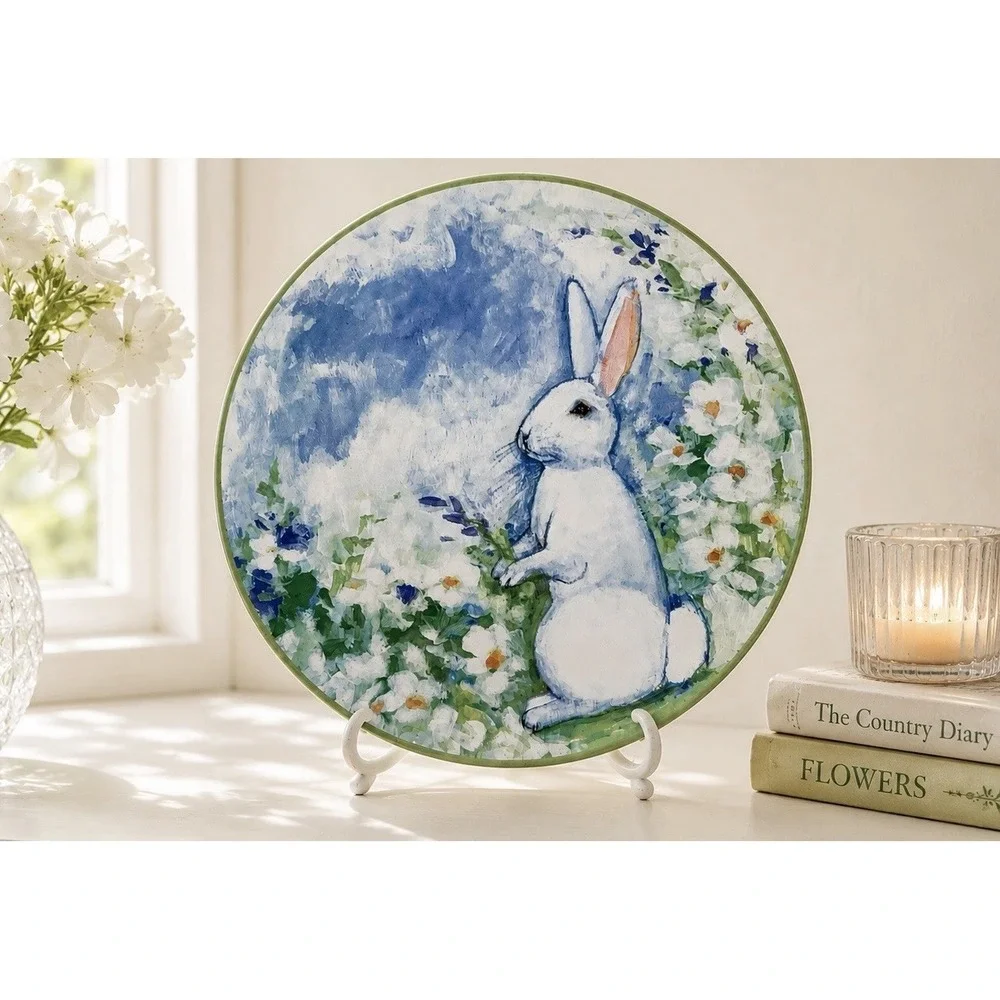 1 Certified International Easter Morning Flowers Spring Ceramic Dinner Plate New